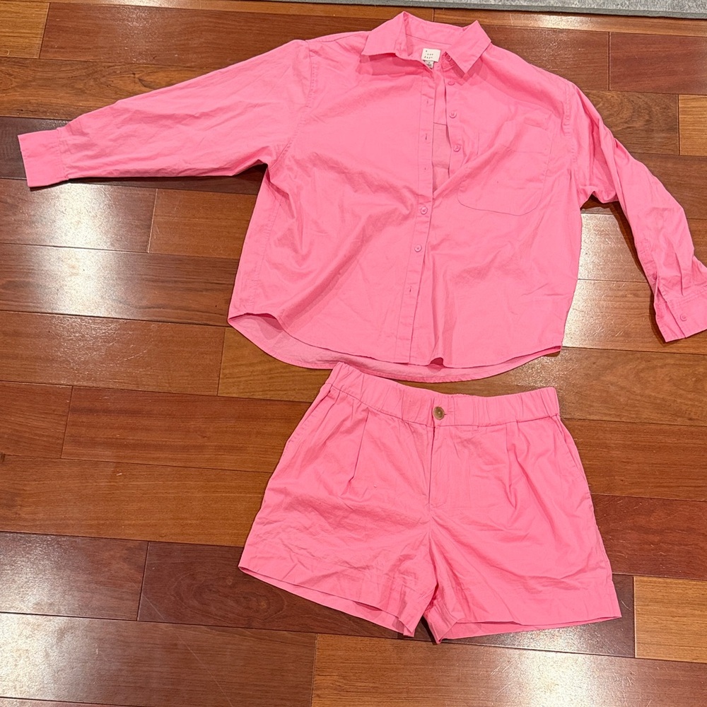 a new day Pink Woven Shirt & Shorts Set
